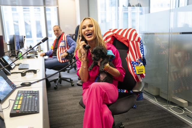Amanda Holden during the BGC annual charity day at Canary Wharf in London (Kirsty O’Connor/PA)