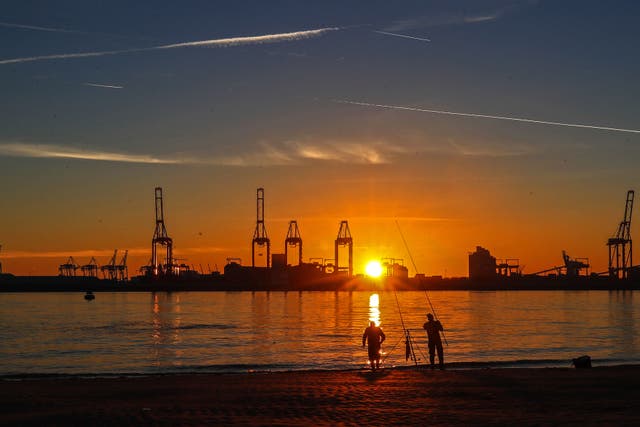 The Port of Liverpool viewed from New Brighton (Peter Byrne/PA)