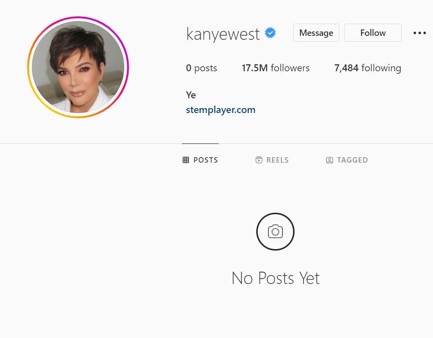 Kanye West’s Instagram
