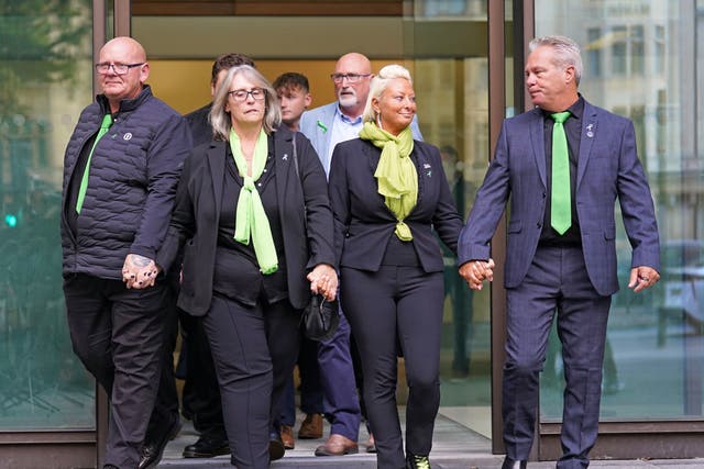 <p>The family of Harry Dunn leave Westminster Magistrates' Court on Thursday, after US citizen Anne Sacoolas was granted unconditional bail. The case will next be heard at the Old Bailey on 27 October</p>