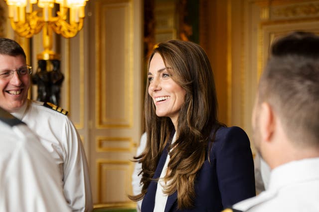 Kate was all smiles as she spoke with sailors (Kensington Palace/PA)