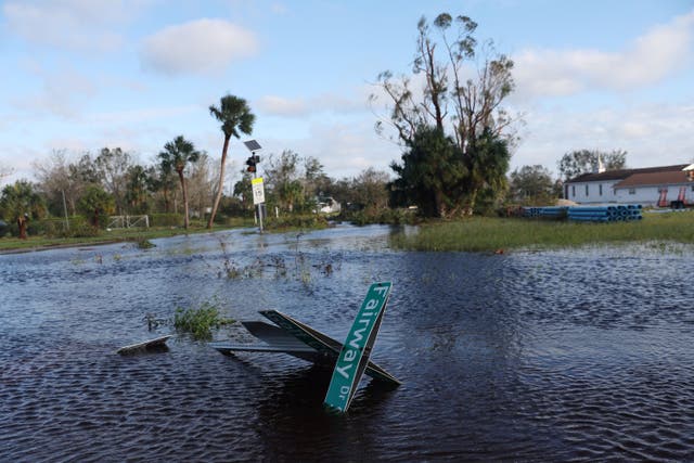 <p>Flooded areas of Punta Gorda, near where Hurricane Ian made landfall on Wednesday</p>