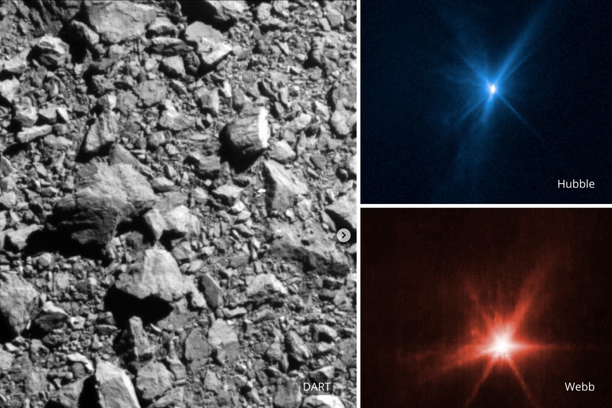 Space telescopes capture asteroid slam with striking clarity