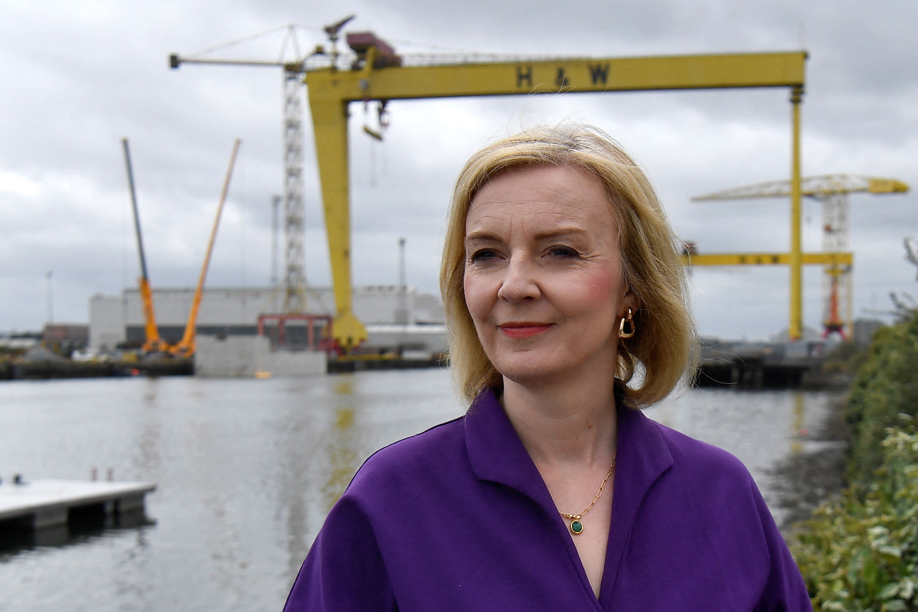 Liz Truss during a campaign visit to the maritime engineering company in Belfast Harbour, as part of her campaign to be leader of the Conservative Party and the next prime minister. Picture date: Wednesday August 17, 2022.