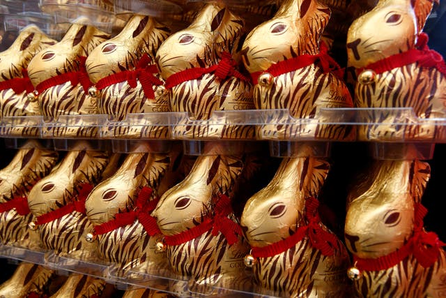 <p>The Lindt chocolate bunny is popular in the Easter season</p>