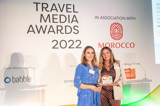 <p>Deputy editor Lucy Thackray picks up the award for Best Broadcast Programme</p>