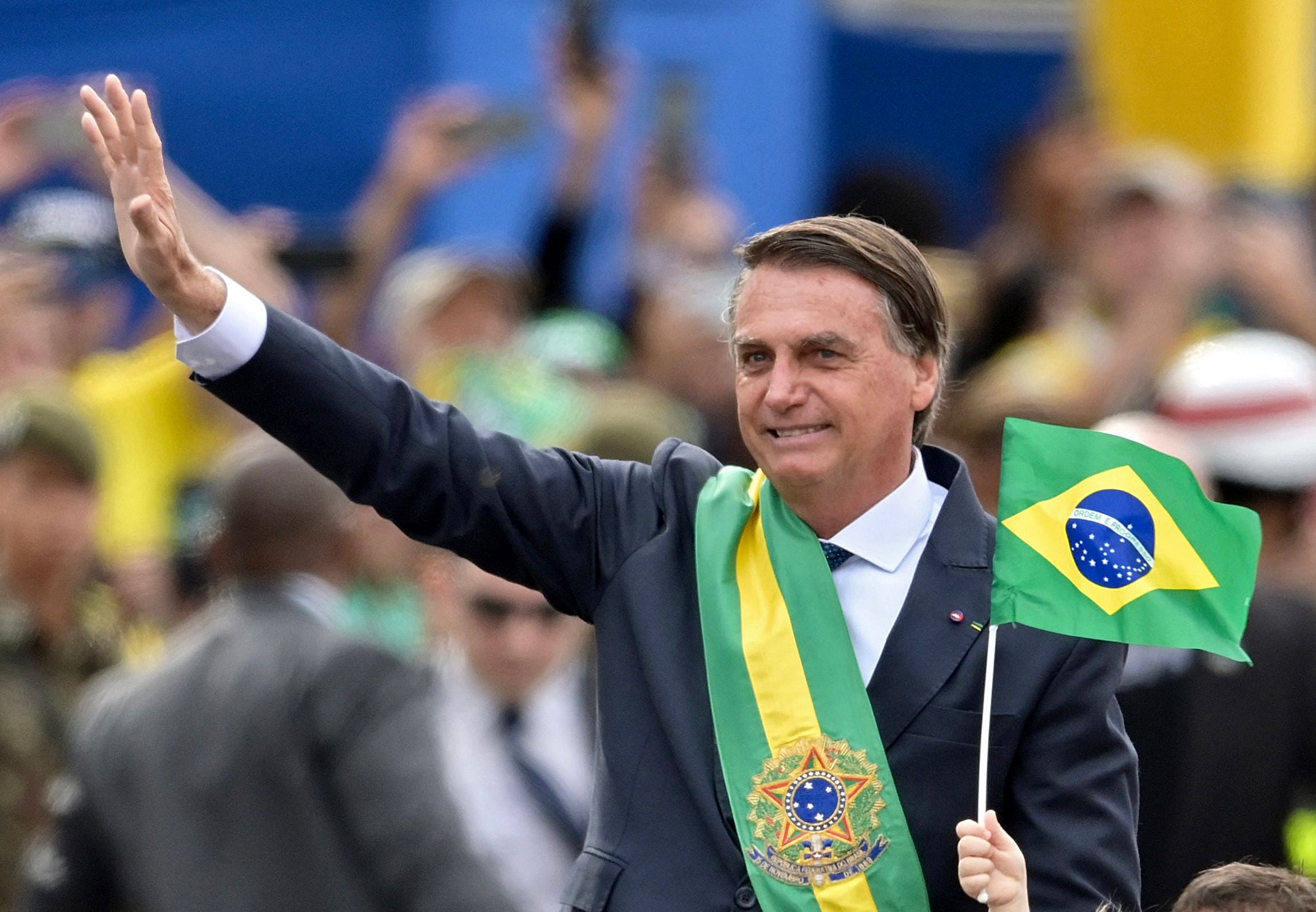 Jair Bolsonaro at a military parade to mark Brazil’s 200th anniversary of independence on 7 September.