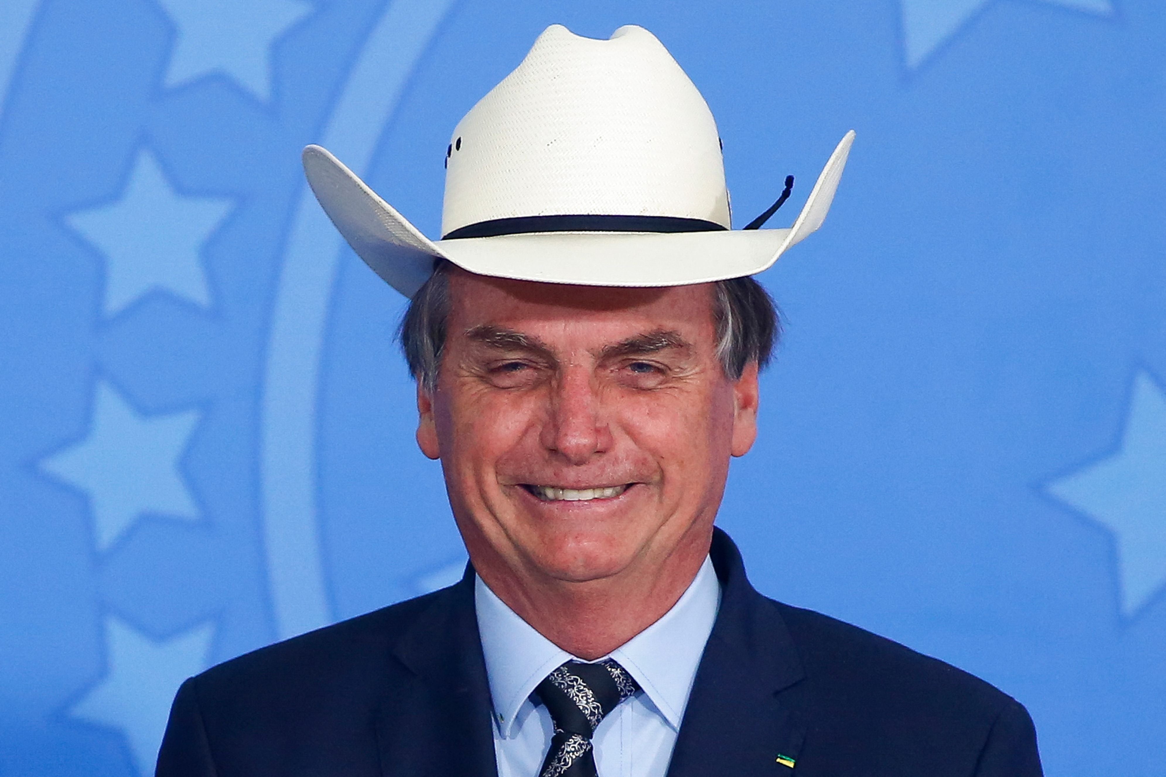 Bolsonaro at a ceremony with country musicians in Brasilia in January 2020