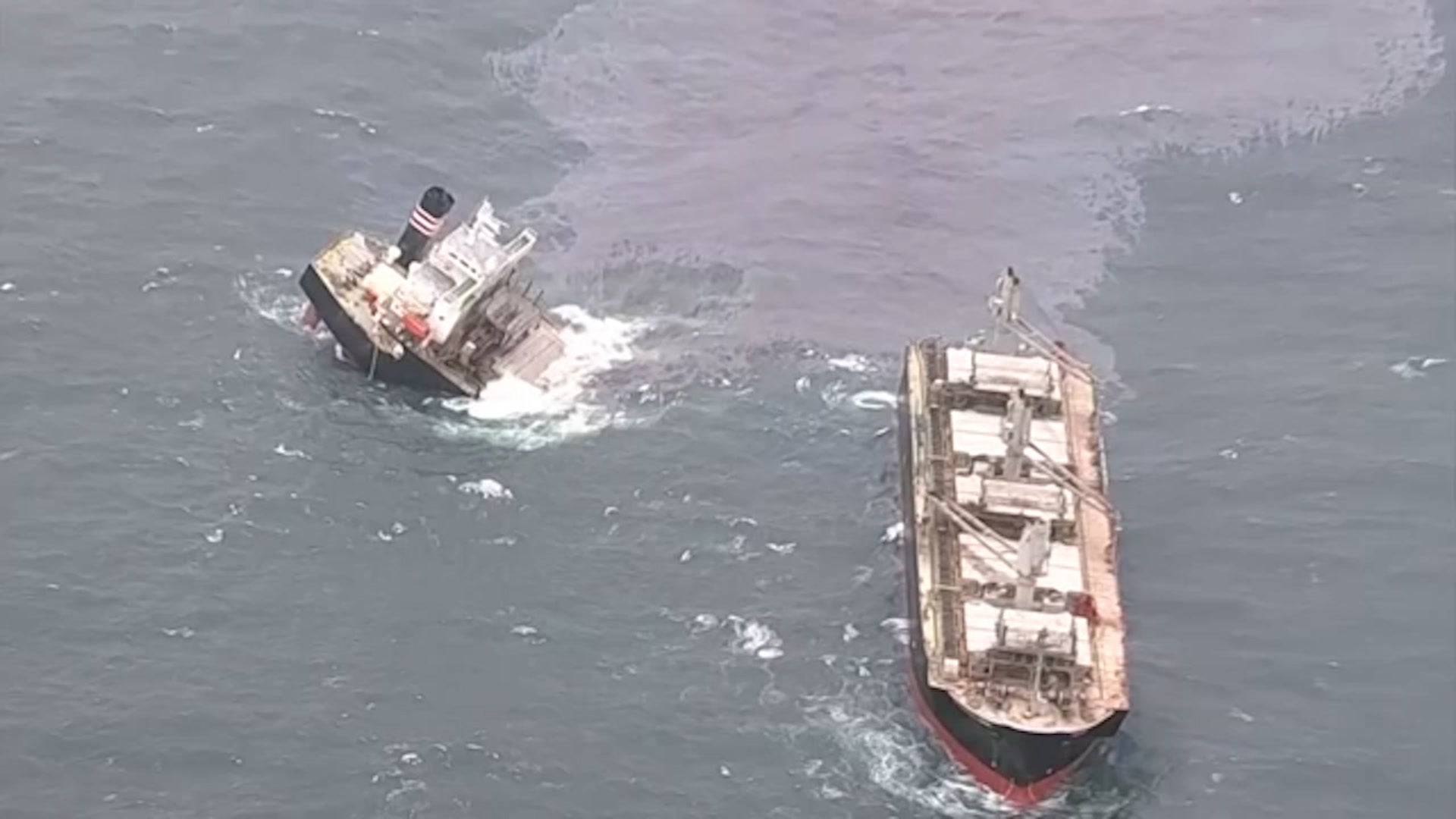 Cargo ship sinks into ocean after splitting in two off Japanese coast Climate Independent TV photo