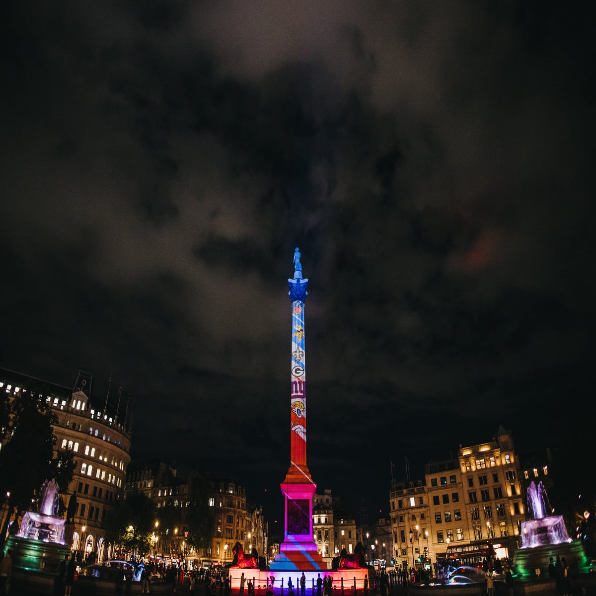 NFL lights up Trafalgar Square as Vikings vs Saints kicks off