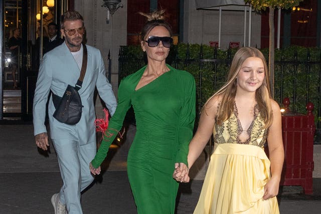 <p>David Beckham, Victoria Beckham and Harper Beckham arrive in France for Paris Fashion Week</p>