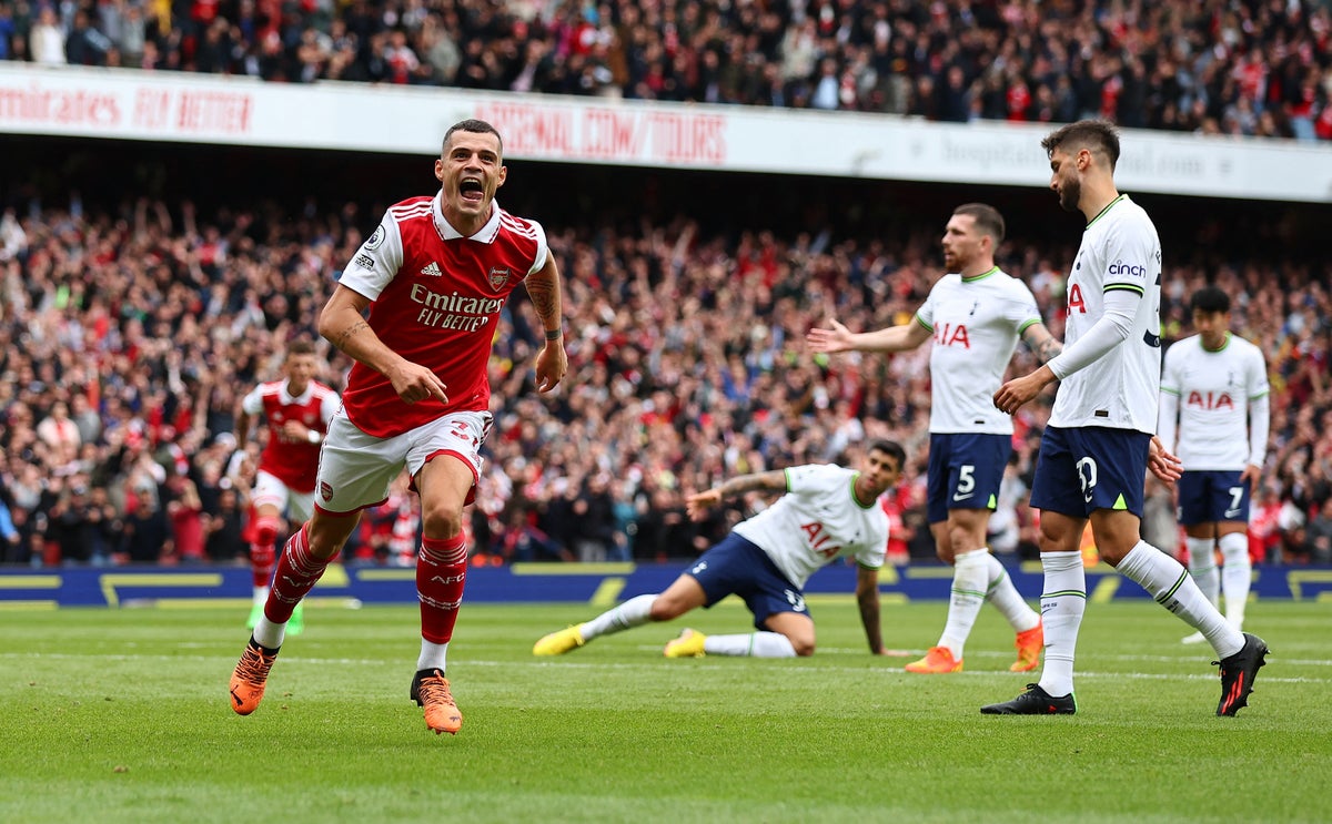 Granit Xhaka inspires Arsenal to impressive derby win over 10-man Tottenham