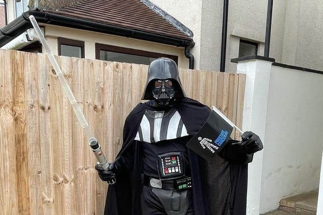 Simon Best will run the TCS London Marathon dressed as Darth Vader to raise money for Prostate Cancer UK (Simon Best/PA)