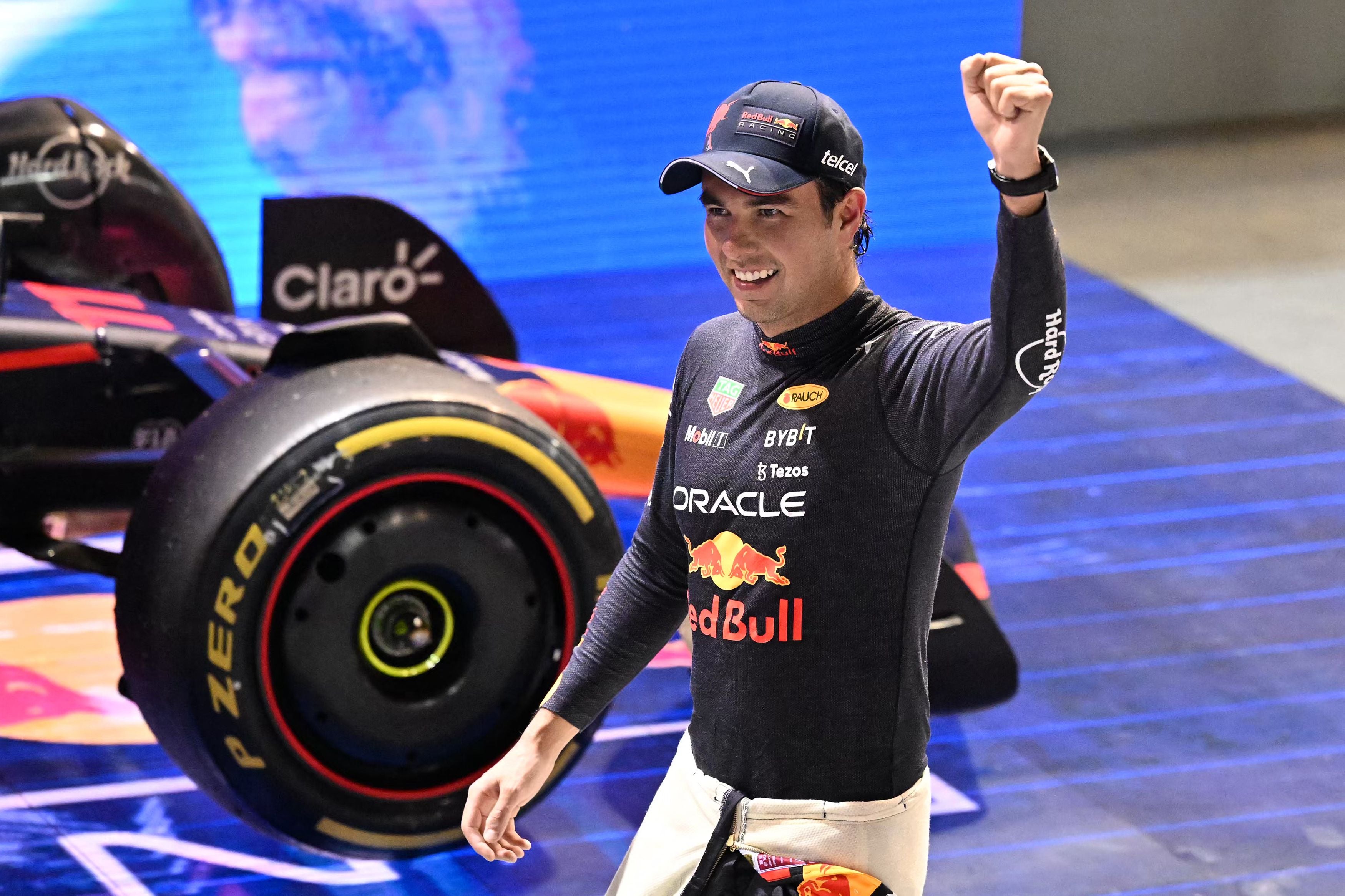 Sergio Perez won Sunday’s chaotic rain-hit Singapore Grand Prix