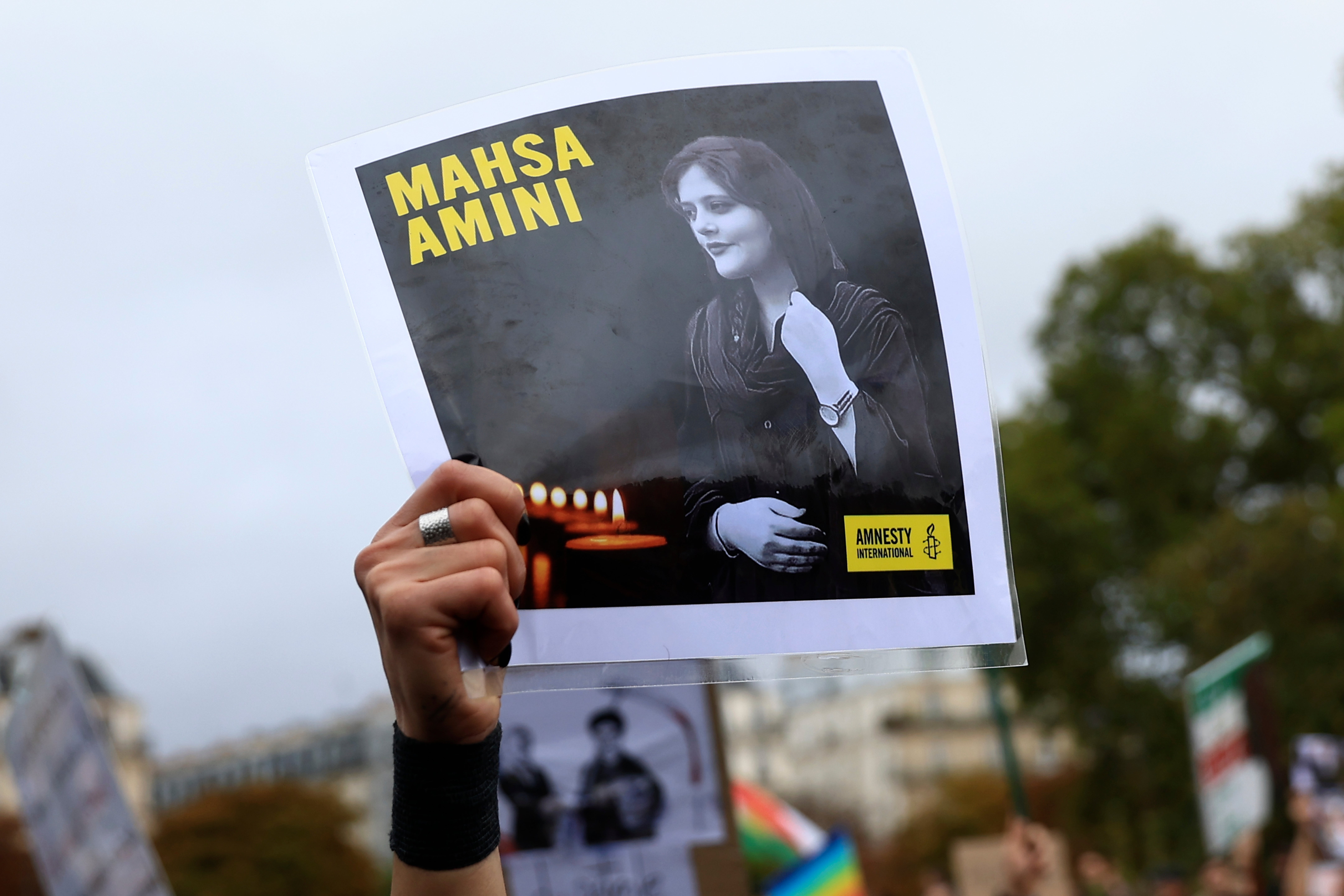 Protests have spread to many cities outside Iran, with a march in Paris on Sunday attracting several thousand people