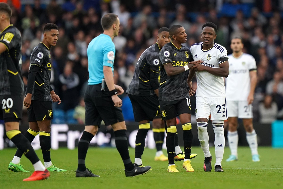 Aston Villa fail to break down 10-man Leeds in ill-tempered stalemate