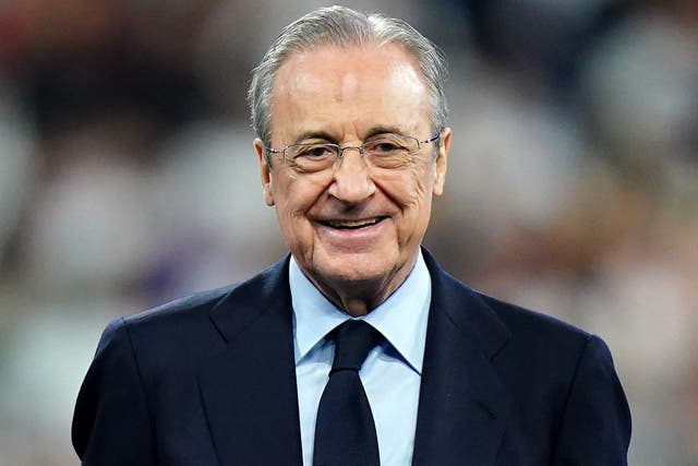 Real Madrid president Florentino Perez reiterated his support for the European Super League (Adam Davy/PA)