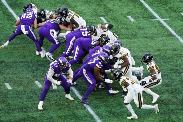 Vikings edged out a thrilling 28-25 contest with New Orleans Saints at Tottenham Hotspur Stadium (Zac Goodwin/PA)