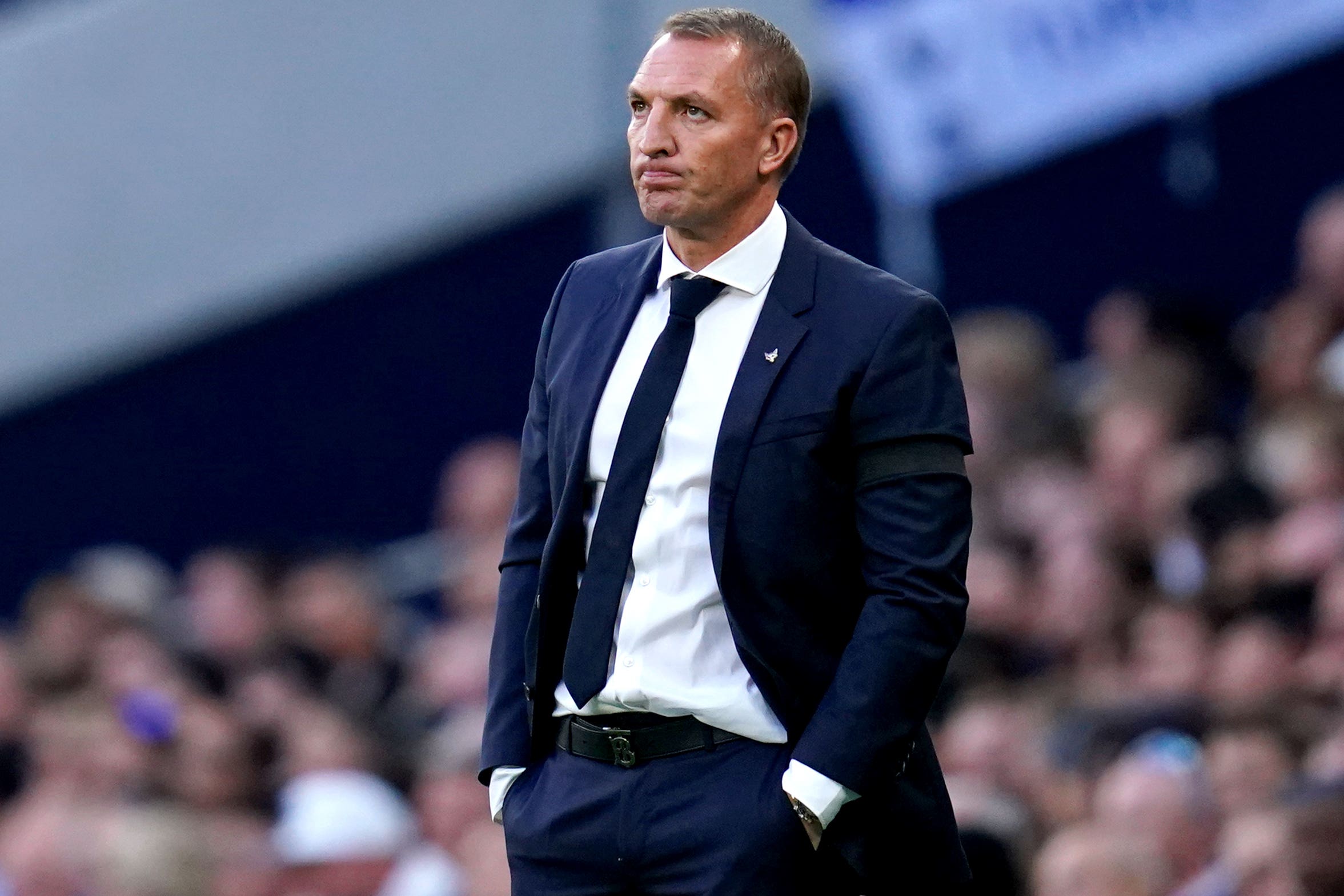 Leicester manager Brendan Rodgers is embracing the pressure. (John Walton/PA)