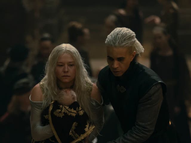 <p>Rhaenyra and Laenor in ‘House of the Dragon’</p>