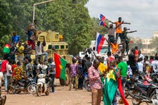 Burkina Faso coup supporters gather near regional mediation