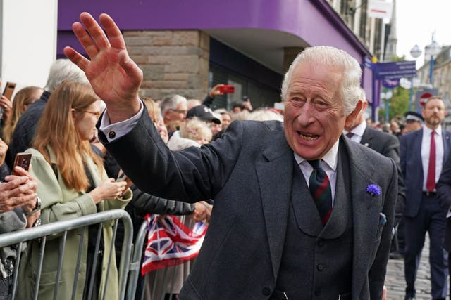 King Charles III said he had had been ‘delighted’ when it was announced Dunfermline in Fife was to be made a city. (Andrew Milligan/PA)