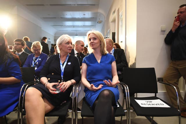 Nadine Dorries and Liz Truss in 2019 (Stefan Rousseau/PA)
