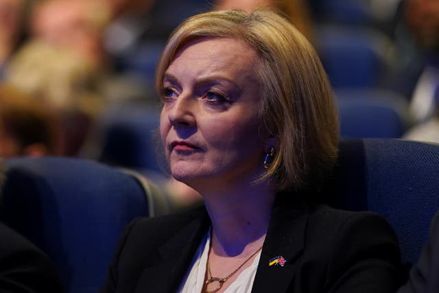 <p>Liz Truss at Tory conference in Birmingham </p>