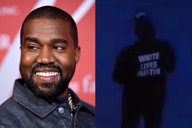 <p>Kanye West wears ‘White Lives Matter’ shirt during Yeezy fashion show</p>