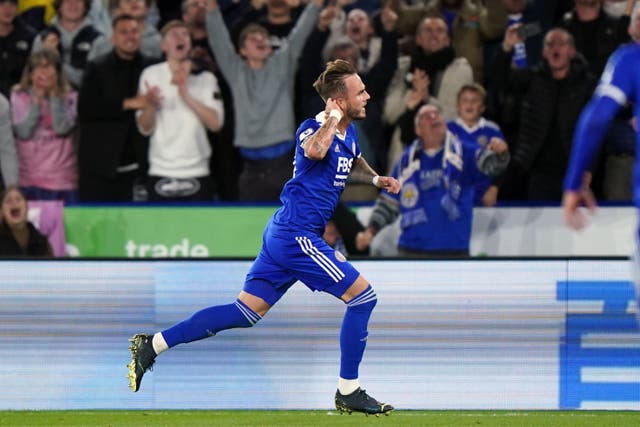 James Maddison scored twice as Leicester beat Nottingham Forest (Tim Goode/PA)