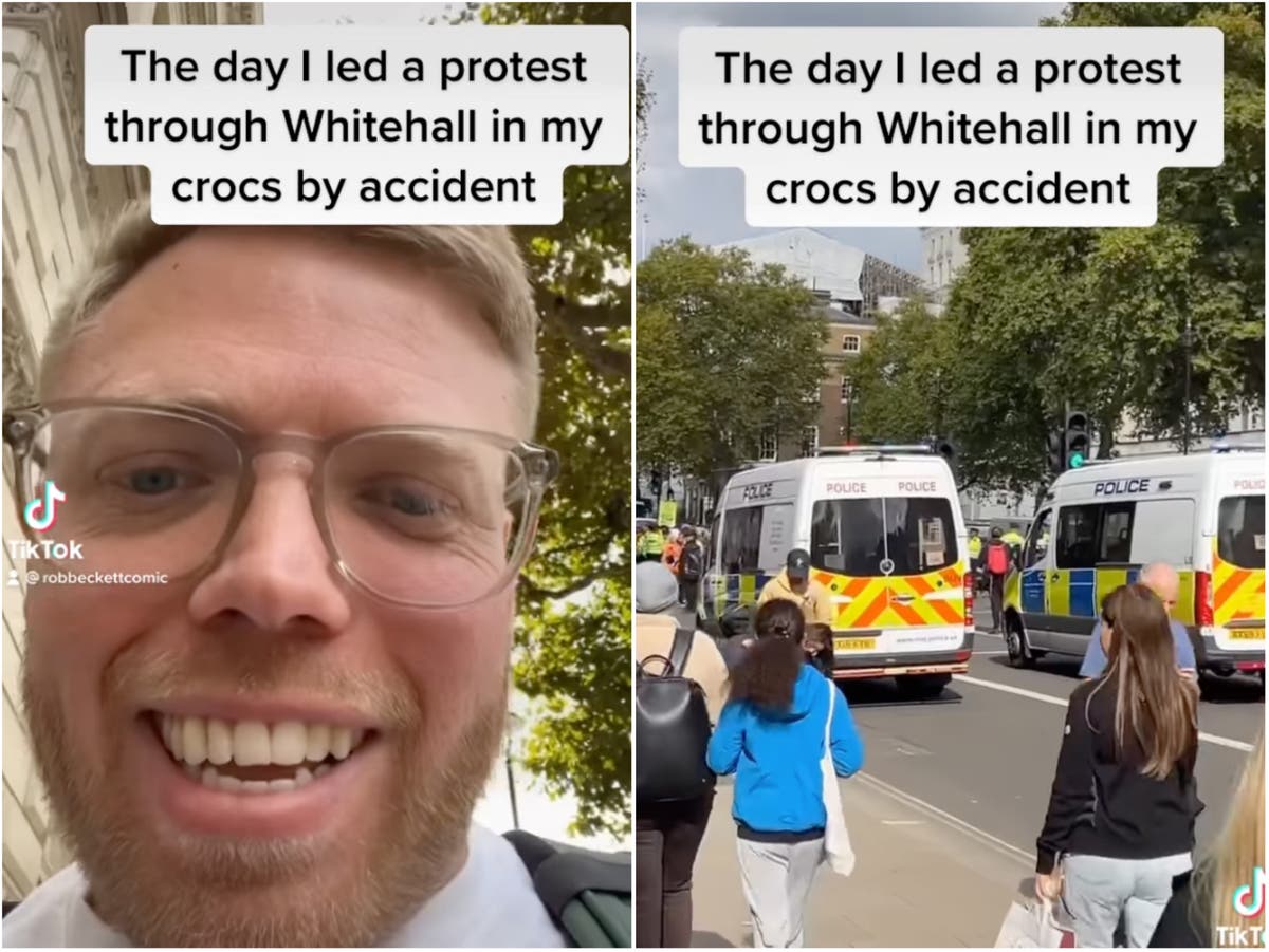 Rob Beckett ends up ‘accidentally leading’ Just Stop Oil protest down Whitehall