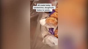 Greggs worker exposes rubbish bags full of 'wasted food'