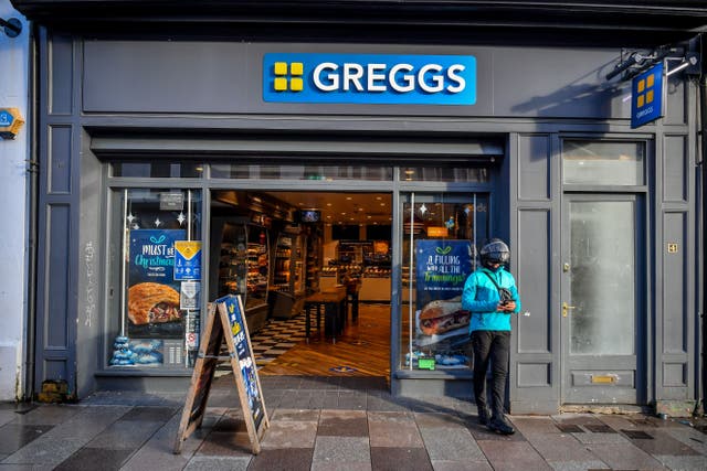 Greggs has revealed that sales jumped by 15% over the past three months as cash-conscious consumers are seeking good value during “worrying” times (Ben Birchall/PA)