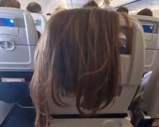 Passenger shamed for draping hair over plane seat in viral video