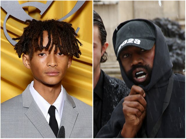 <p>Jaden Smith and Kanye West</p>