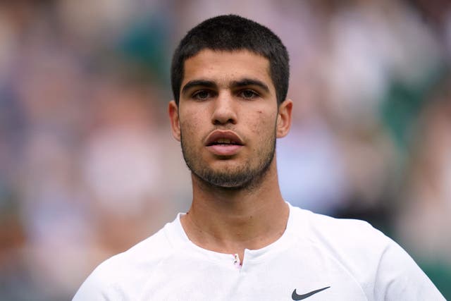 Carlos Alcaraz was beaten by David Goffin in Astana (Adam Davy/PA)