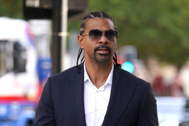 <p>David Haye arrives at Westminster Magistrates’ Court </p>