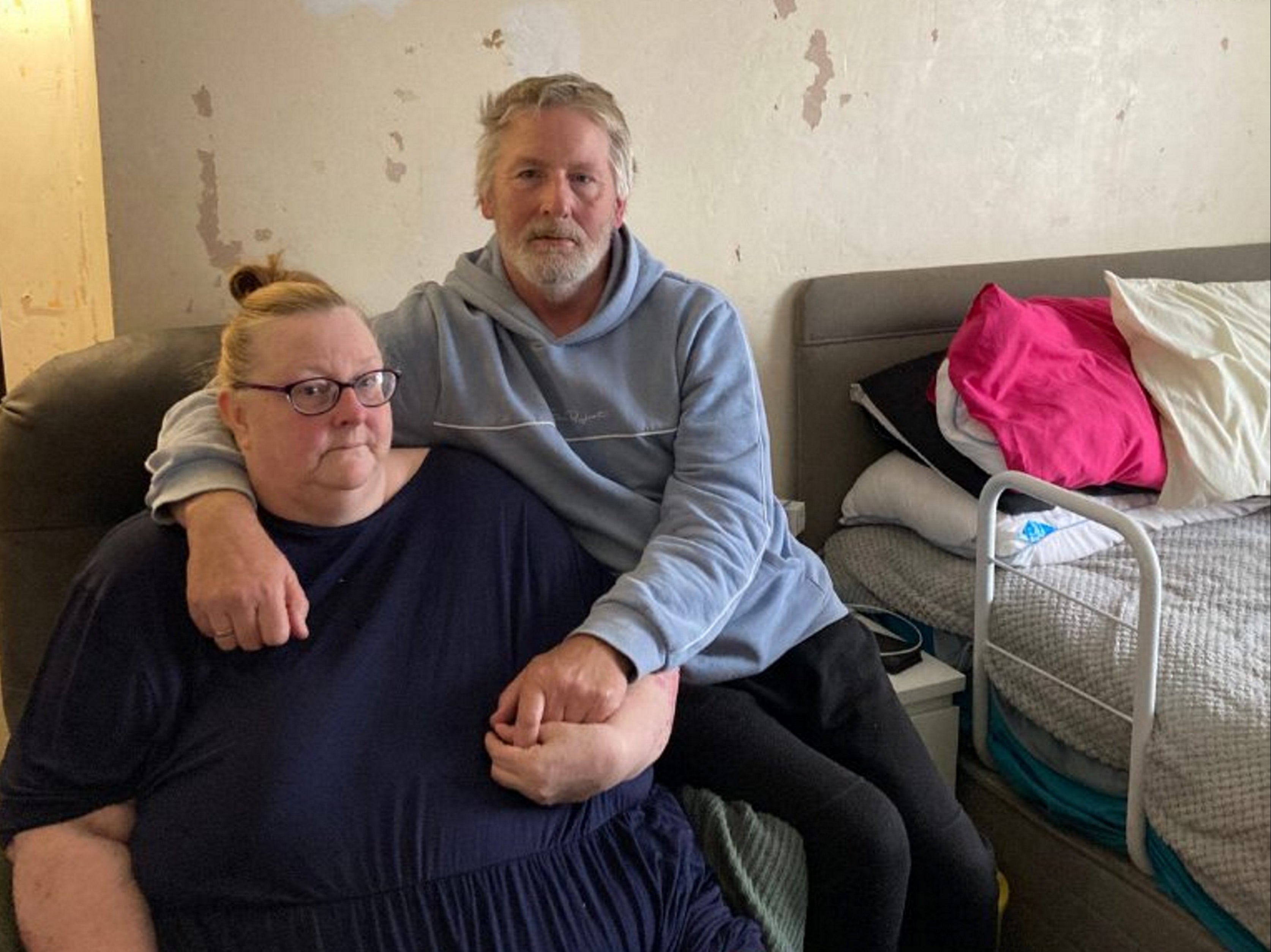 Sharon Brookes and her husband, Alan, say their council house has been infested with bed bugs since last summer