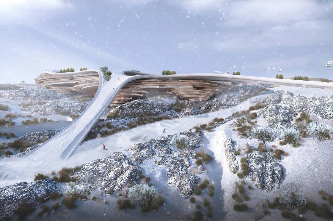 The ski village at Neom will be a key part of the city’s hosting of the Asian Winter Games