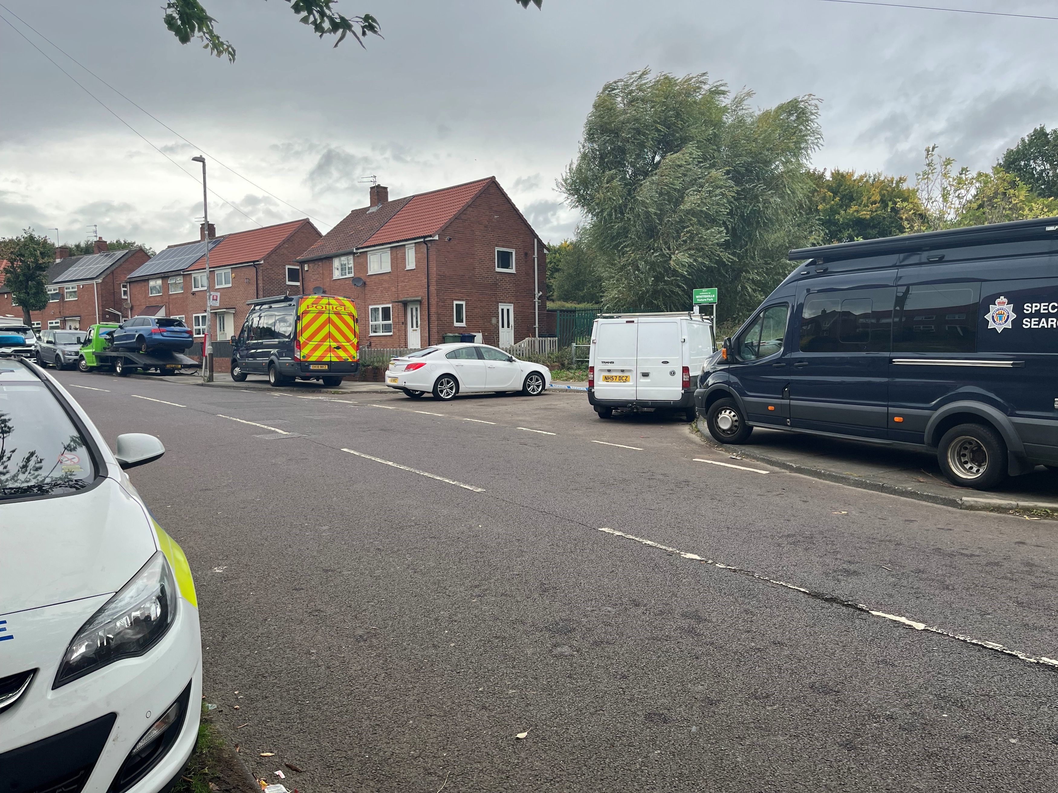 The scene at Aycliffe Crescent, Gateshead