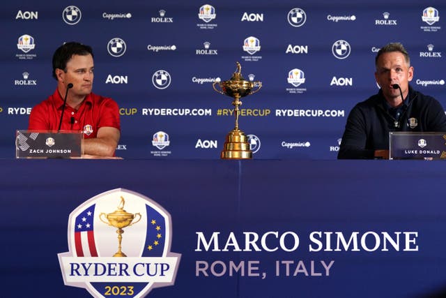 European Ryder Cup captain Luke Donald (right) believes his team will be underdogs in Rome next year (Adam Davy/PA)