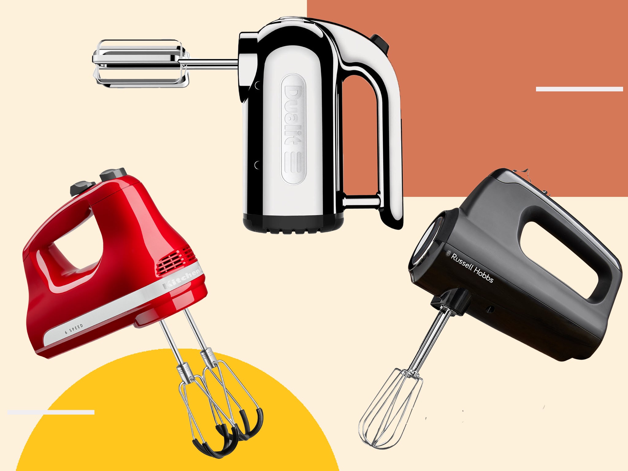 Includes Storage Case Beaters Dough Hooks and Balloon Whisk Hand Mixer with 5-Speed 250W Power Advantage Electric Handheld Mixer with Turbo and Easy Eject Button 
