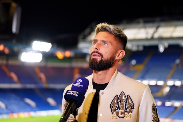 Olivier Giroud, pictured, will be back at Stamford Bridge with AC Milan on Wednesday night (Zac Goodwin/PA)