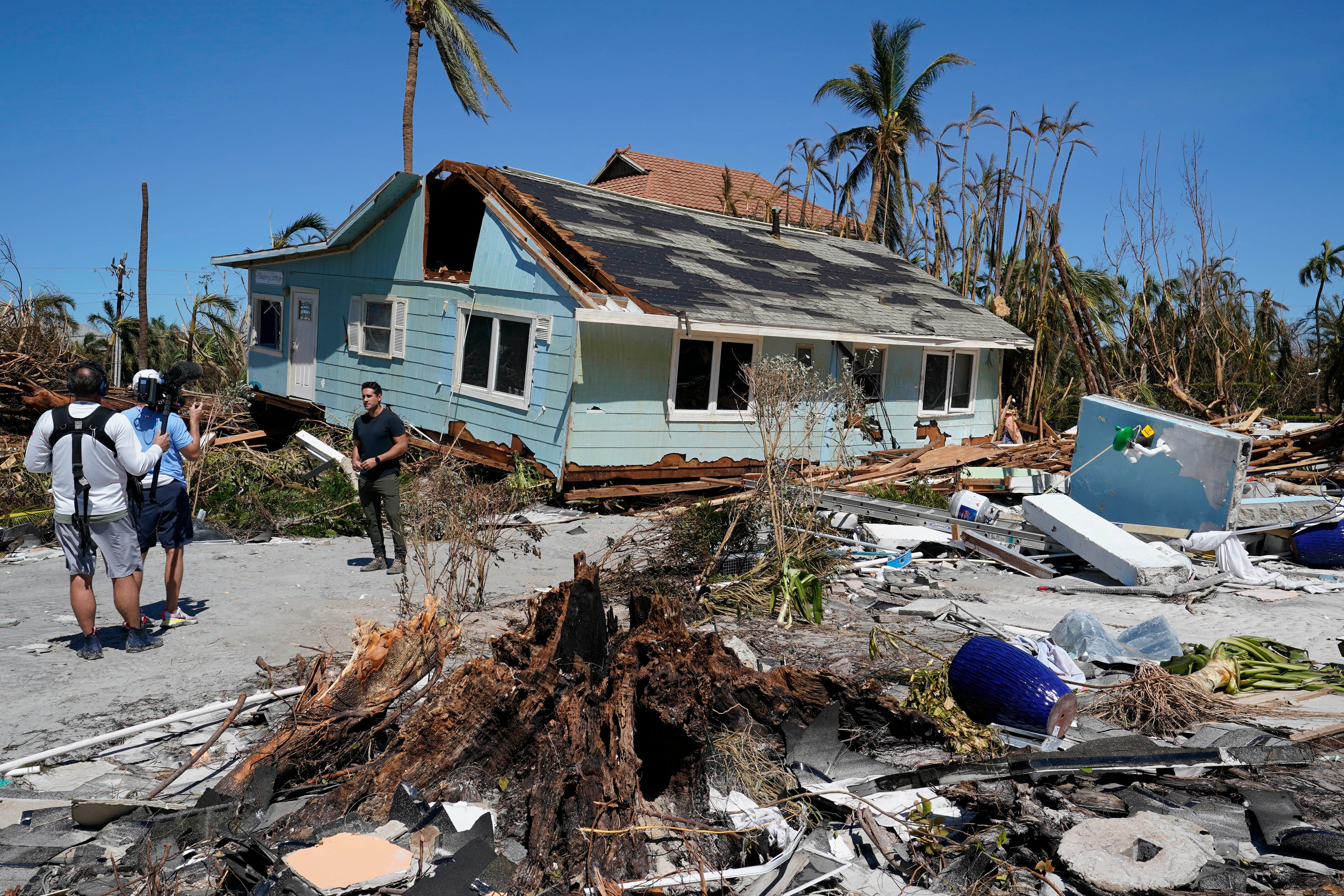 Homes have been completely destroyed on Sanibel Island, Florida