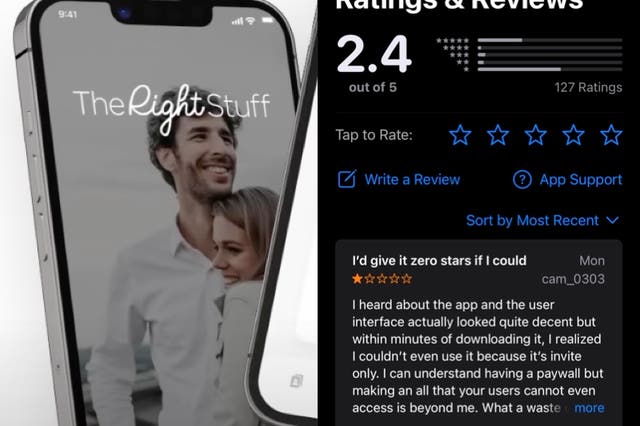 <p>Conservative dating app The Right Stuff inundated with negative reviews</p>
