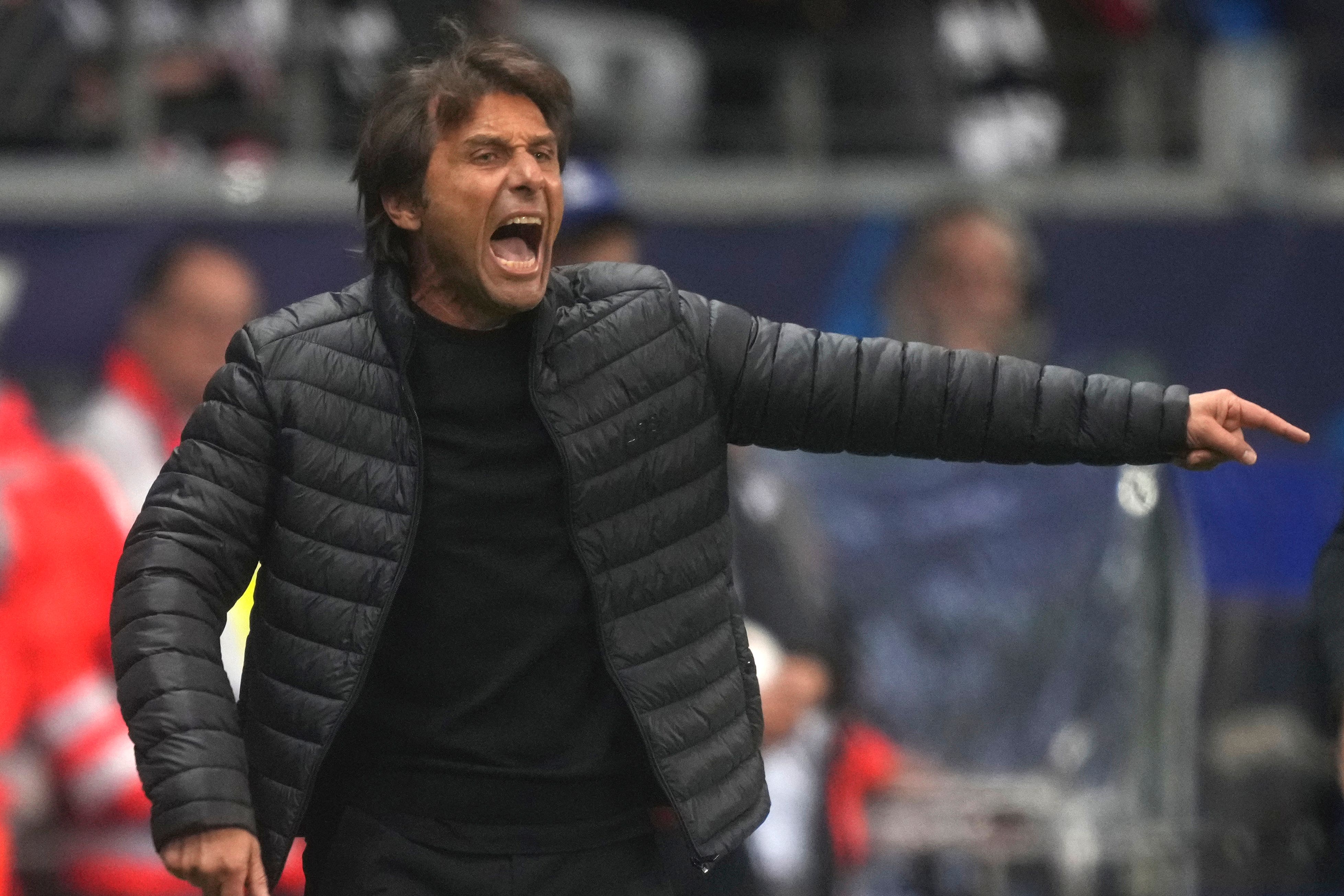 Antonio Conte watched Tottenham held to a 0-0 draw at Frankfurt (Michael Probst/AP/PA)
