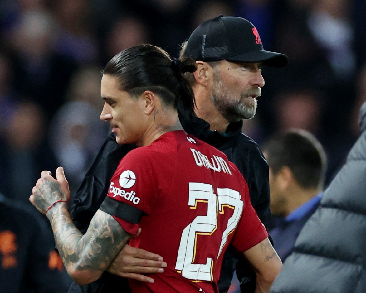 The Uruguayan’s substitution brought a show of affection from his manager Jurgen Klopp