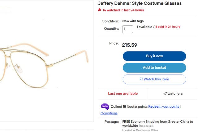 <p>Jeffrey Dahmer style costume glasses on sale</p>