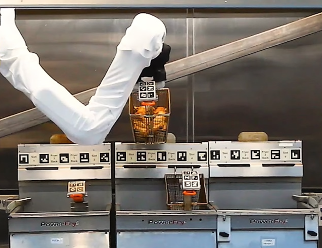 <p>Miso Robotics’ Flippy 2 robot can cook multiple meals at once and is already employed by several fast food chains</p>