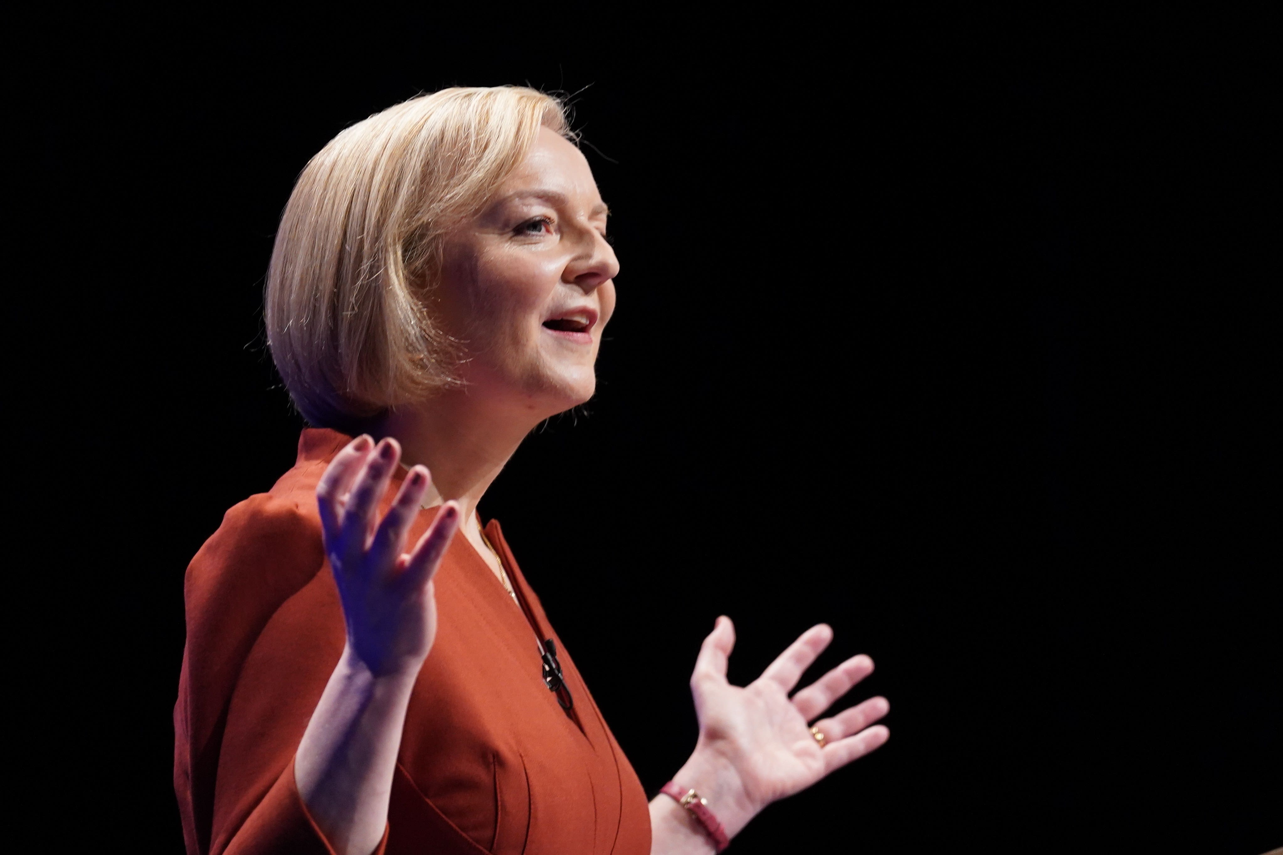 Prime Minister Liz Truss delivers her keynote speech at the Conservative Party annual conference at the International Convention Centre in Birmingham. Picture date: Wednesday October 5, 2022.